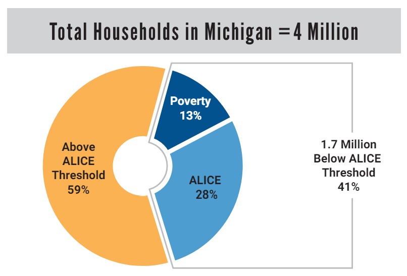 Pie Chart of ALICE in Michigan